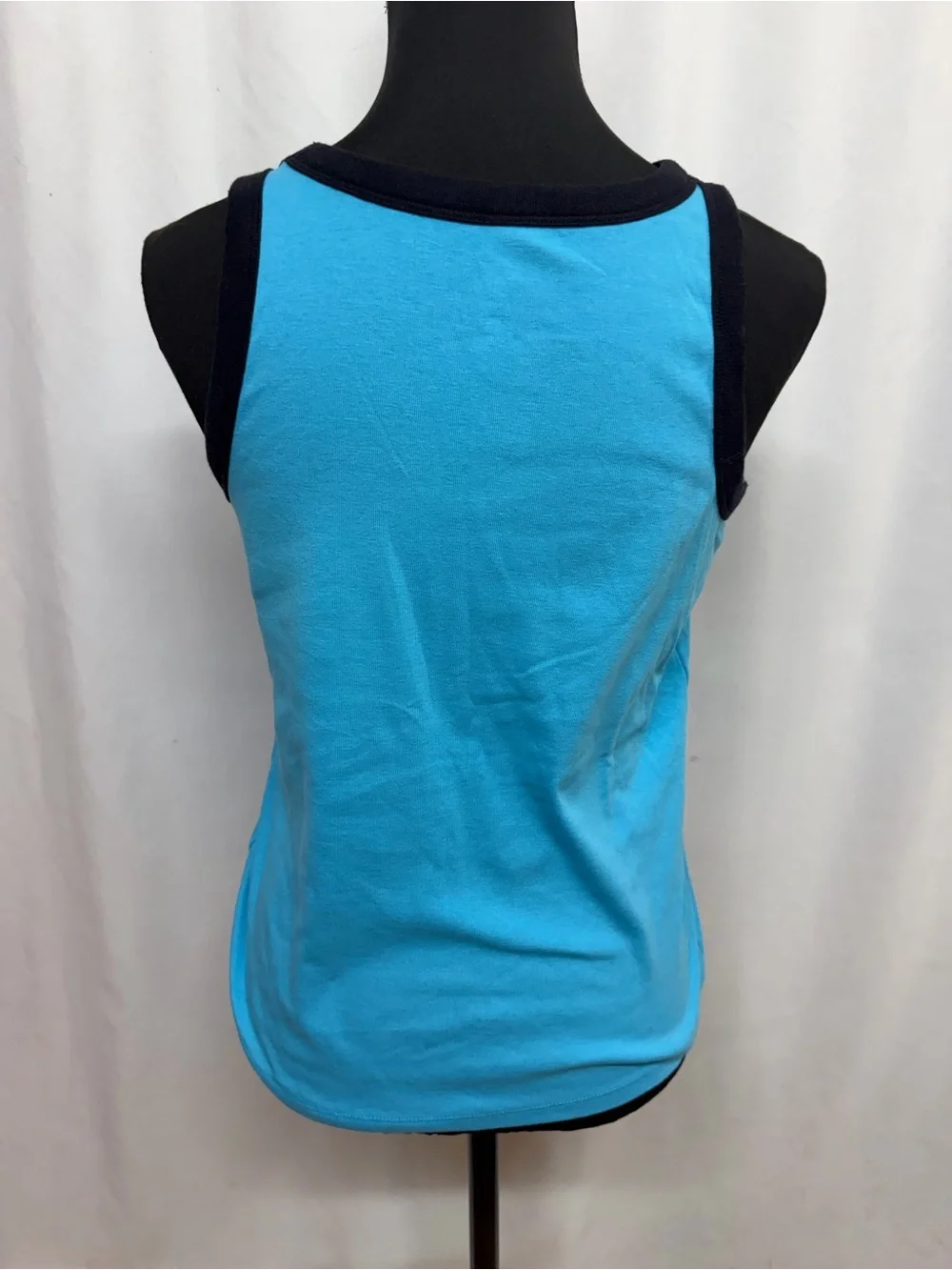 Justice Girls XL 16/18 Blue Graphic Tank Top Tropical Palm Trees Colorful